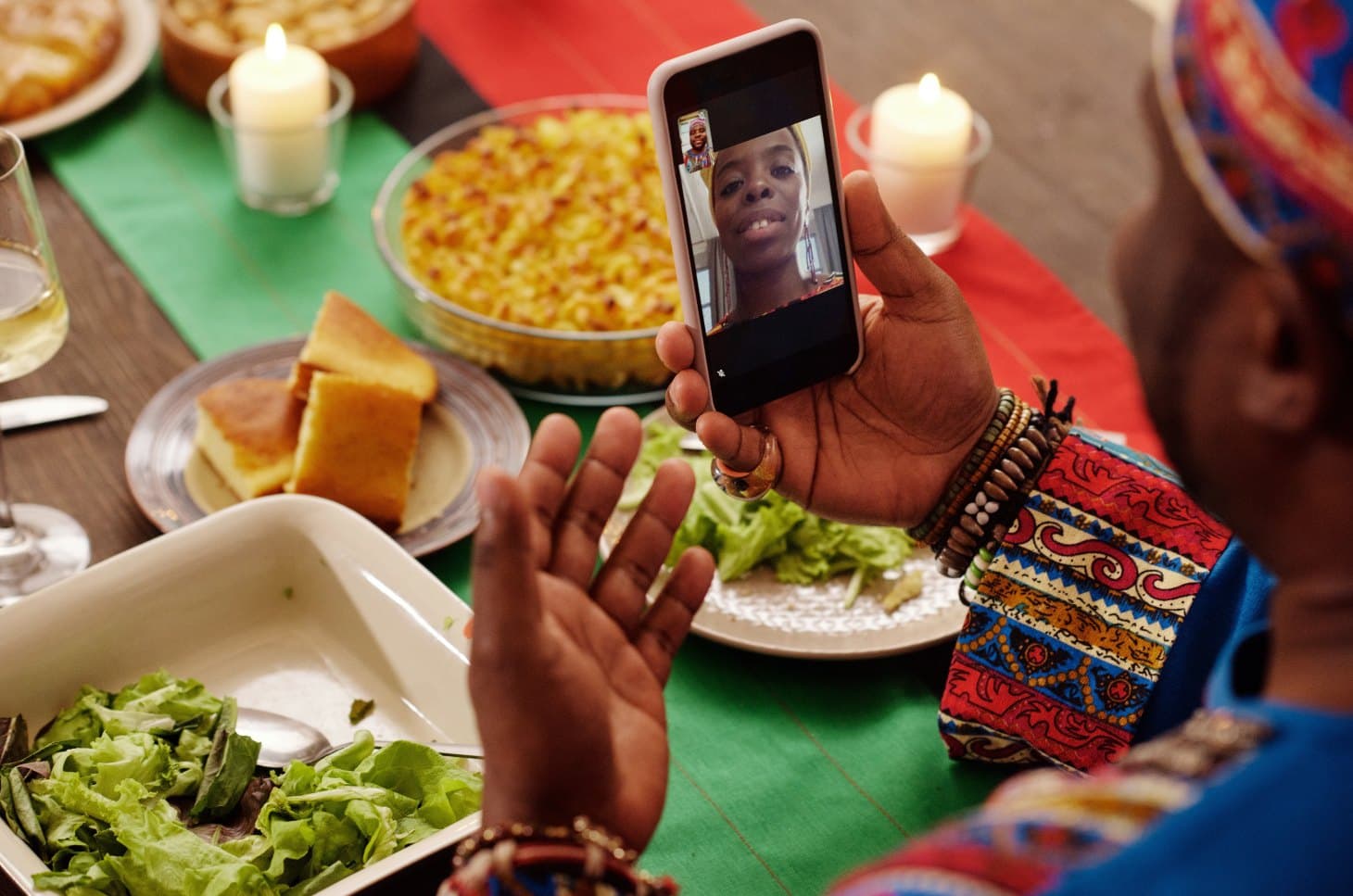 Food delivered to a table